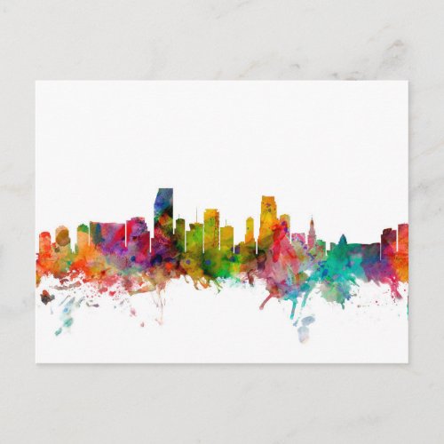 Miami Florida Skyline Postcard