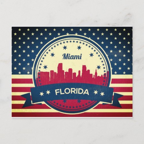Miami Florida Skyline Postcard