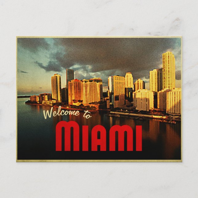 Miami Florida Skyline Postcard (Front)