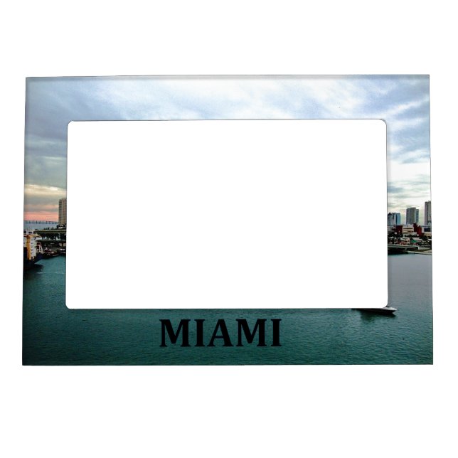 Miami Florida Skyline Waterfront Photo Frame (Front)