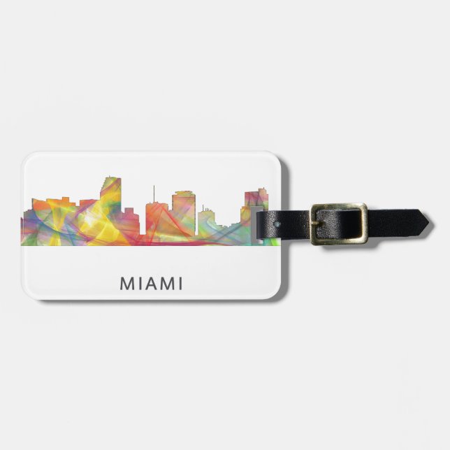 MIAMI FLORIDA SKYLINE WB1 LUGGAGE TAG (Front Horizontal)
