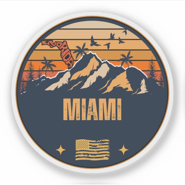 Miami, Florida  Sticker (Front)