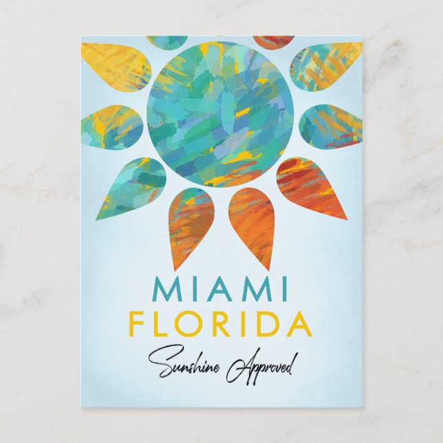 Miami Florida Sunshine Travel Postcard (Front)