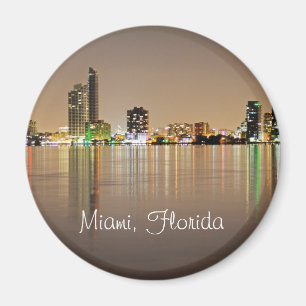 Miami, Florida, the Magic City at night Magnet