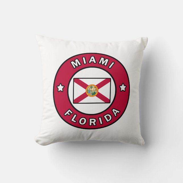 Miami Florida Throw Pillow (Front)
