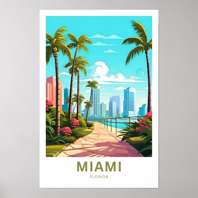 Miami Florida Travel Print (Front)