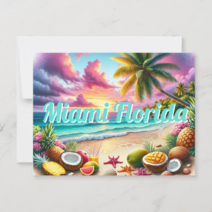 Miami Florida tropical postcard