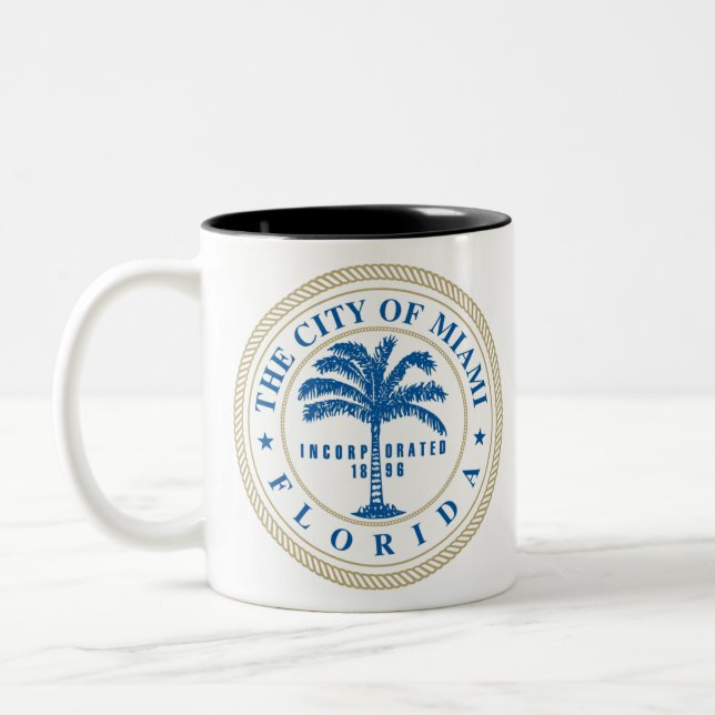 Miami Florida Two-Tone Coffee Mug (Left)