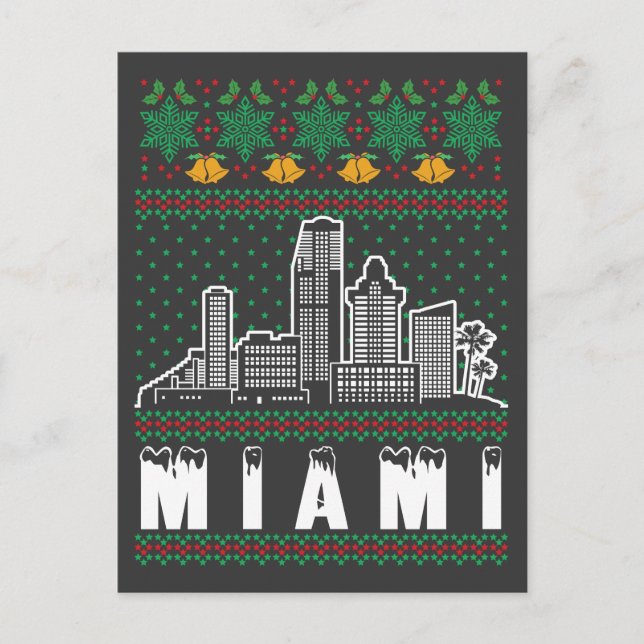Miami Florida Ugly Christmas Postcard (Front)