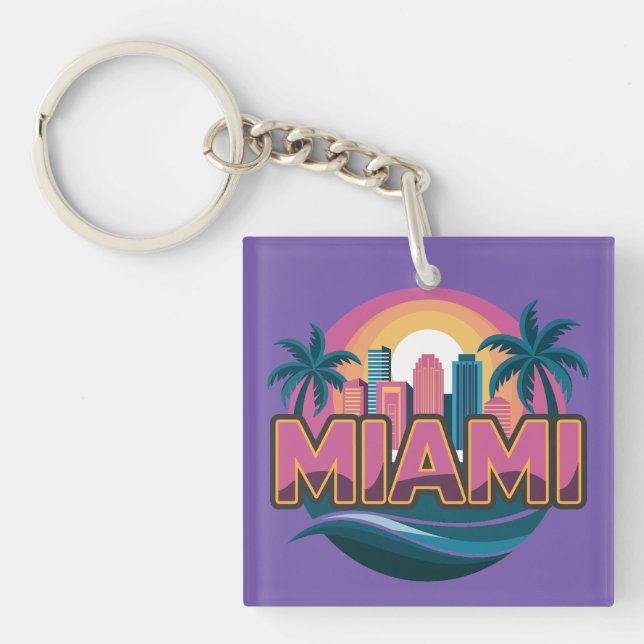 Miami Florida United States Keychain (Front)