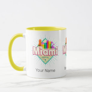Miami Florida United States Retro Skyline Vintage Mug