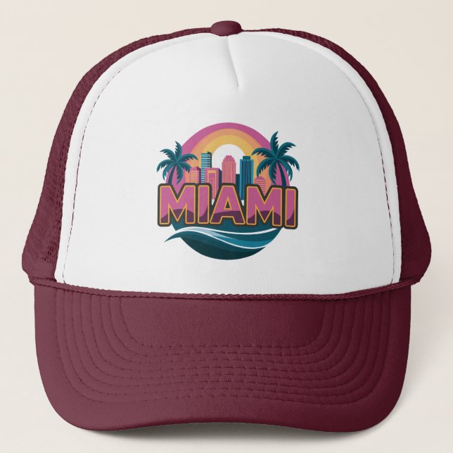 Miami Florida United States Trucker Hat (Front)