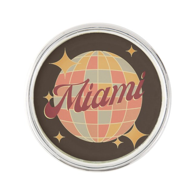 Miami Florida USA wedding outfit men Lapel Pin (Front)