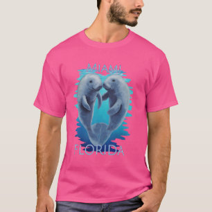 Miami Florida Vacation Cute Manatees Sea Cow T-Shirt