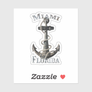 Miami Florida Vacation Nautical Anchor Sailing Sticker