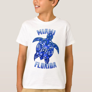 Miami Florida Vacation Tribal Turtle T-Shirt