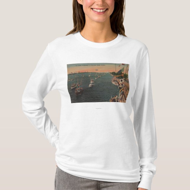 Miami, Florida - View of Fishing T-Shirt (Front)