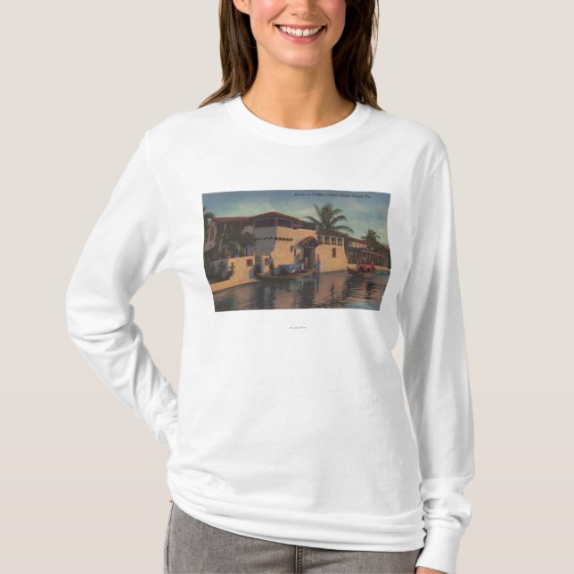 Miami, Florida - View of House on Collins Canal T-Shirt (Front)