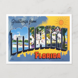 Miami, Florida Vintage Big Letters Postcard