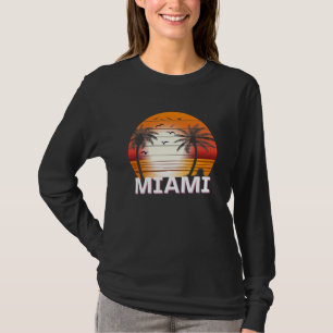 Miami Florida Vintage Palm Trees Summer Beach T-Shirt