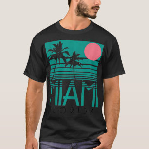 Miami Florida Vintage Retro Palm Trees Beach Summe T-Shirt