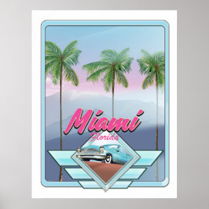 Miami Florida Vintage travel poster