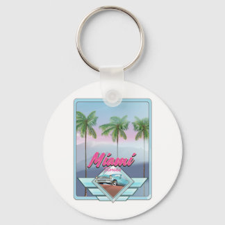 Miami Florida Vintage travel poster Keychain