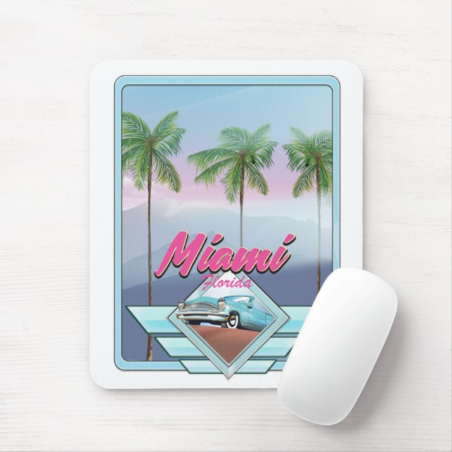Miami Florida Vintage travel poster Mouse Pad (With Mouse)