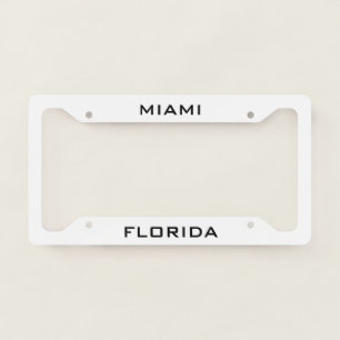 Miami Florida White  License Plate Frame