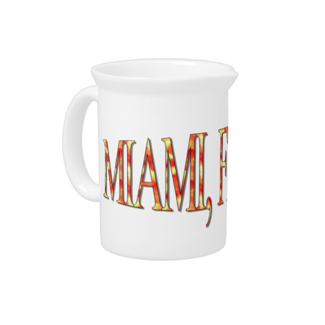 Miami, Florida - Yellow/Orange Beverage Pitcher (Left)