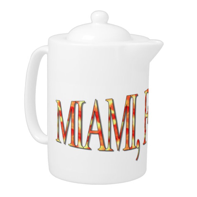 Miami, Florida - Yellow/Orange Teapot (Left)