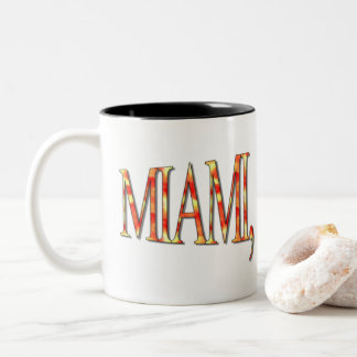 Miami, Florida - Yellow/Orange Two-Tone Coffee Mug