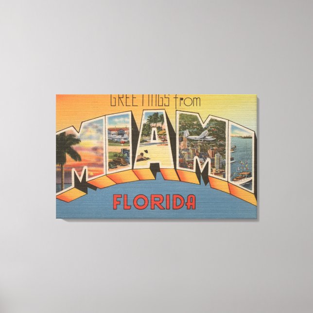 Miami, FloridaLarge Letter ScenesMiami, FL 2 Canvas Print (Front)