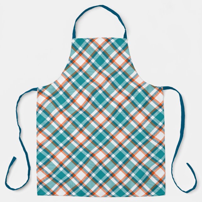 Miami Football Plaid Apron (Front)