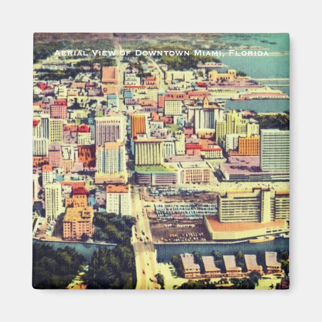 Miami from 1960's (Downtown, Brickell) Florida Magnet (Front)