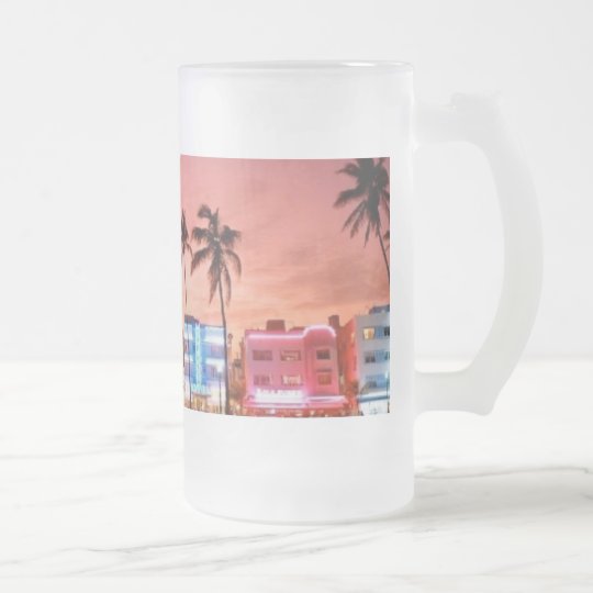 MIAMI FROSTED GLASS BEER MUG