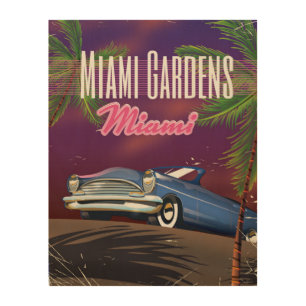 Miami Gardens Florida USA 80s travel poster