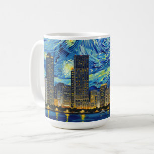 Miami Golden Shore Soccer Elegant and Oil Fine Art Coffee Mug