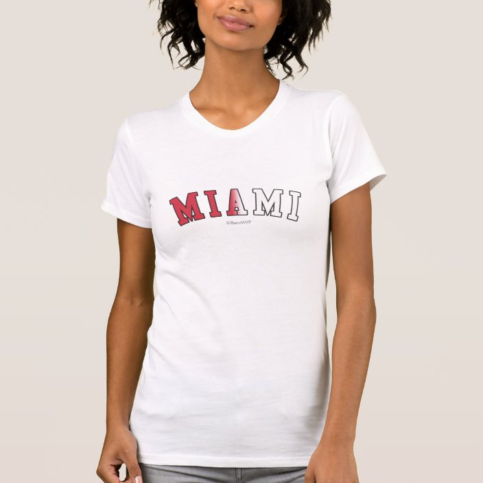 Miami in Florida State Flag Colors T Shirt