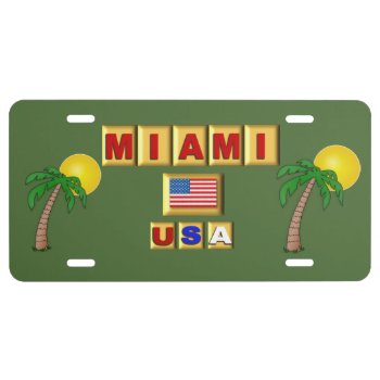 Miami - License Plate by ImpressImages at Zazzle