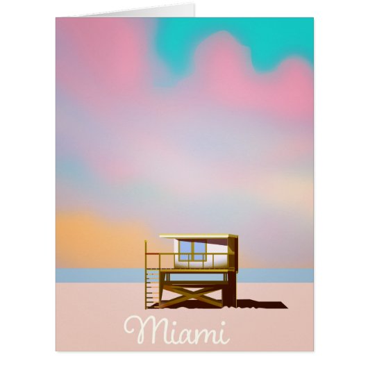 Miami Lifeguard Travel poster Cards (Front)