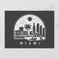 Miami  Magic- Vintage  Beach Skyline