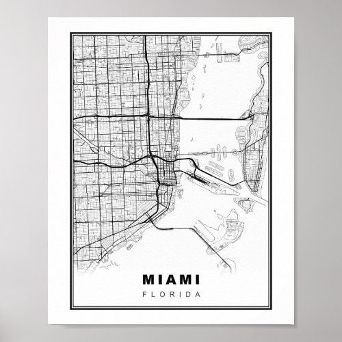 Miami Map Poster