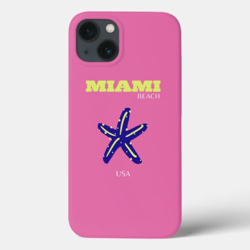 Miami Miami Beach Pink iPhone 13 Case
