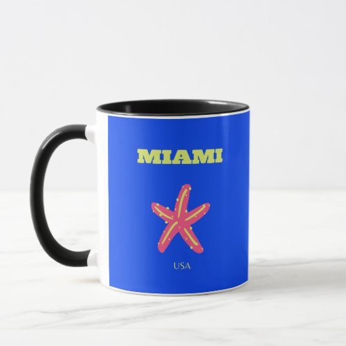 Miami Miami Beach Preppy Room Blue Mug