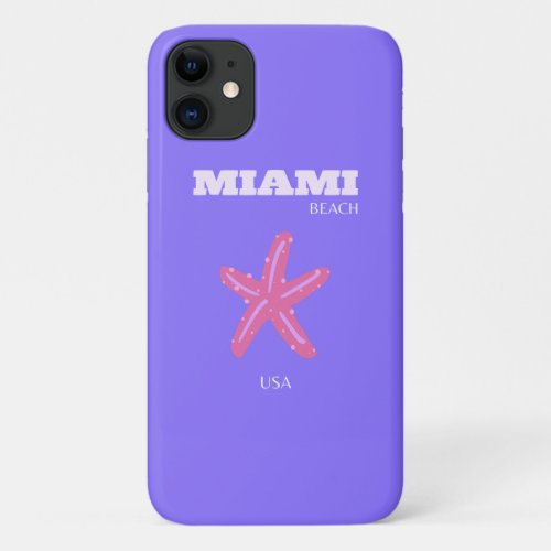 Miami Miami Beach Preppy Room Purple Lilac iPhone 11 Case