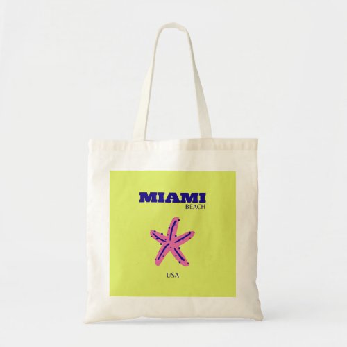 Miami Miami Beach Travel Art Green Tote Bag