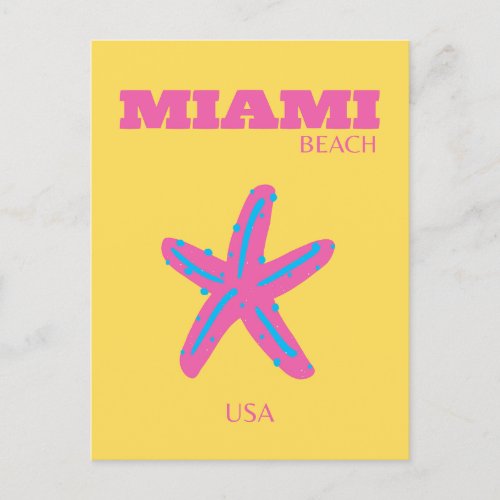 Miami Miami Beach Travel Art Holiday Postcard