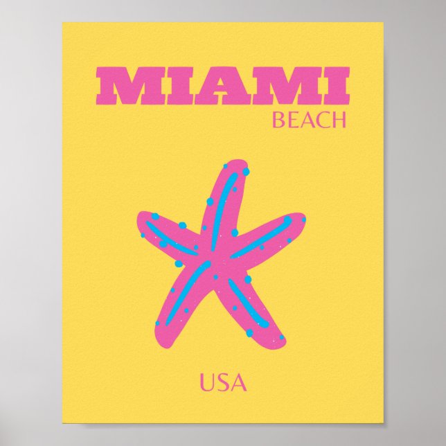 Miami, Miami Beach, Travel Art Poster (Front)