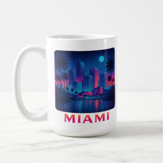 Miami Moonrise - Neon Skyline Graphic Tee Coffee Mug